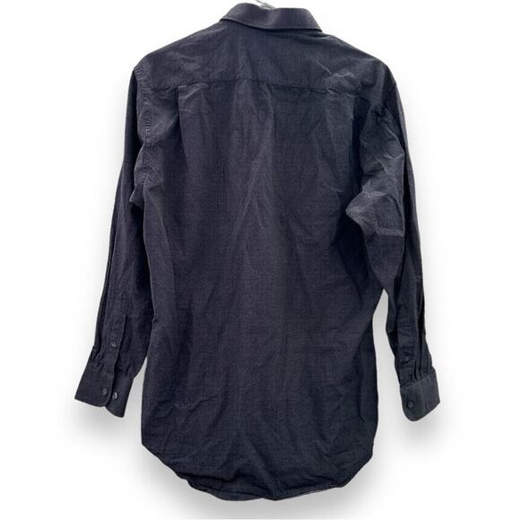 Balenciaga Paris Dark Navy Blue Check Long Sleeve Button Down Shirt Size 16 - Picture 5 of 8